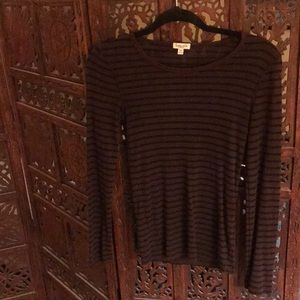 NWOT Splendid burgundy & black striped long sleeve